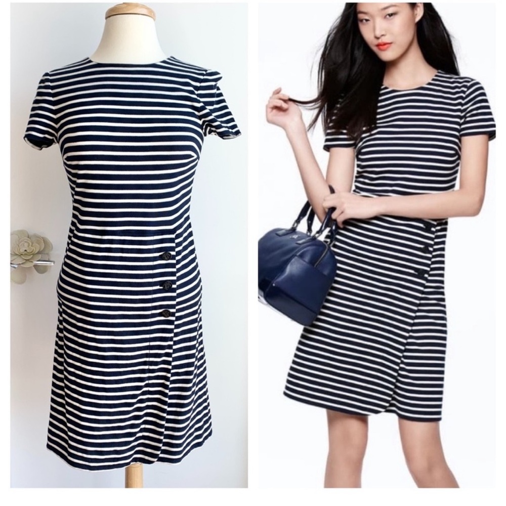 Tory Burch Kamilla navy white striped dress size S
